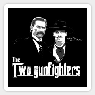 wyatt earp and doc holliday black and white Sticker